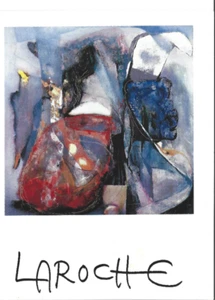 1984 CARTE D'INVITATION DE L'ARTISTE-PEINTRE D'YVES LAROCHE - Bild 1 von 1