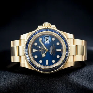 Blaken Rolex Oyster Perpetual Submariner with Blue Dial and Blue Sapphire Bezel - Picture 1 of 12