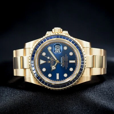 Blaken Rolex Oyster Perpetual Submariner with Blue Dial and Blue Sapphire Bezel - Image 1 of 4