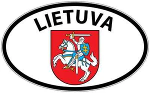 Lithuania Lietuva Country Europe Oval Car Bumper Window Sticker Decal 6"X4" - Picture 1 of 1