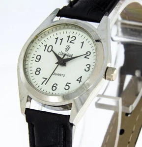 Damenuhr Classique silber schwarz 28mm Armband schwarz gut ablesbar - Bild 1 von 3