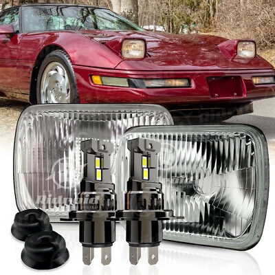 Par de faros LED 7x6"" 5x7 haz alto/bajo bombilla H4 para Chevy Corvette C4 1984-1996 Foto 1 de 4
