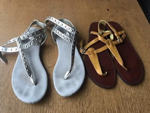 X 2 FOOTWEAR SANDALS H&M And Old Navy - SIZE 37 Euro/ 4 Uk - Picture 1 of 8