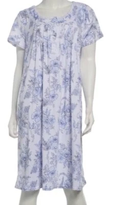 Camisón para mujer Laura Ashley manga corta cuello redondo GRANDE azul floral nuevo Foto 1 de 4