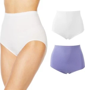 Rhonda Shear 2Pc High-Waist Ahh Brief White Purple M NWOT (701) - Picture 1 of 1