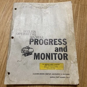 Cleaver Brooks Boiler Operating Manual 15 - 60 HP  Progress And Monitor Vtg 1964 - Picture 1 of 24