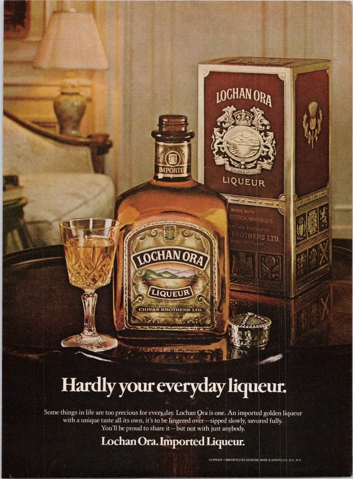 Pubblicità stampa vintage liquore Lochan Ora 1979 Scotch Whisky 8,5 x 11 pollici - Immagine 1 di 1