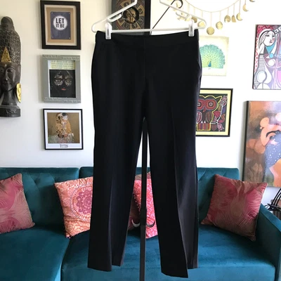 TALBOTS size 4 Petite Black Stretch Wool & Nylon Straight Leg Dress Pants - Image 1 of 4