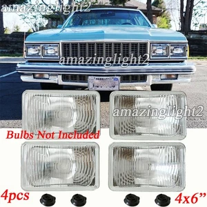 4PCS 4x6" LED/Halogen Headlights Housing Hi/Lo Fit Chevrolet Caprice 1977-1986 - Picture 1 of 12
