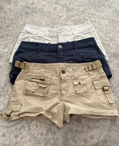 3 Pairs 90s Vintage Y2K Cargo Short Shorts Juniors 9 Union bay, Arizona Jeans - Picture 1 of 17