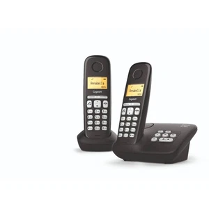 Gigaset AL385A Duo Telefoon + Antwoordapparaat Zwart - Zdjęcie 1 z 5