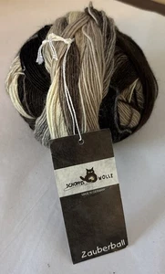 Zauberball Schoppel-Wolle Wool Sock Yarn 1993 Schokocreme Ombre Brown Black Gray - Picture 1 of 6