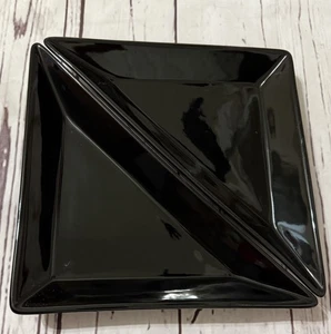 Pampered Chef Simple Additions Black Ceramic Triangle Serve Tray X 2 - Picture 1 of 8