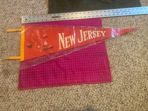 Vintage NJ NEW JERSEY Pennant FISHING Sailboat BEACH Ocean DIVING -SHIP FAST - Picture 1 of 4