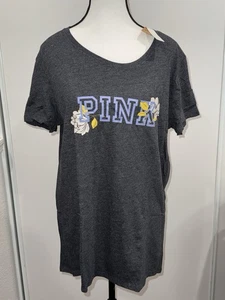 Victoria’s Secret floral Dark Gray T shirt XL - Picture 1 of 6