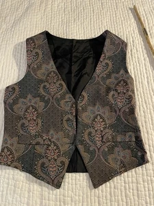 Vintage 80er Weste Paisley Gobelin Brokat -genaue Maße auf Fotos. - Bild 1 von 11