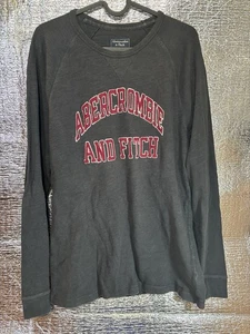 Vintage Y2K Abercrombie & Fitch Grey Spell Out Raglan Crewneck Sweatshirt sz M - Bild 1 von 5