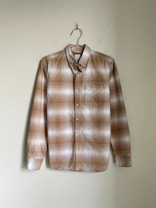 GAP x Saturdays NYC Plaid Button Down in Beige/Weiß Größe MEDIUM *LESEN* - Bild 1 von 6
