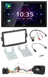 JVC DAB 2DIN Lenkrad Bluetooth USB Autoradio für Dacia ab 2012 schwarz - Bild 1 von 12