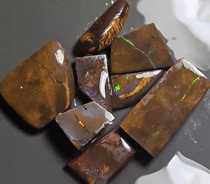 Boulder Opal Rub Parcel From Winton Blue Green Matrix Lapidary 217.7 Carat Rough - Bild 1 von 24