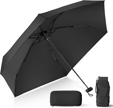 Compact Travel Umbrella with Case - Mini Umbrella for Purse, Small Lightweight &
