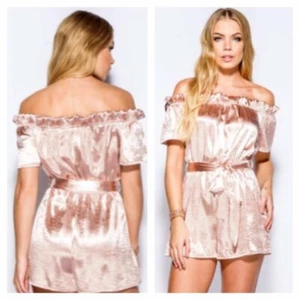 BRAND NEW WITH TAGS SATIN ROSE PINK PLAYSUIT ROMPER AVAILABLE - Picture 1 of 5