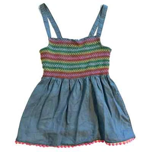 NWT Epic Threads Denim Rainbow Smocked Sleeveless Top XL - Picture 1 of 7