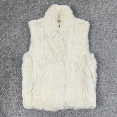 Винтажный Half Moon свитер жилет женщин средний кремовый белый кроличий мех мод жена - Изображение 1 из 4