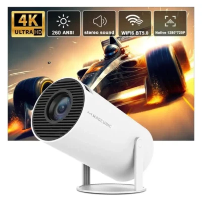 Magcubic Projector HY300 PRO 4K Android 11 Dual Wifi6 260ANSI Allwinner H713 BT - Image 1 of 4