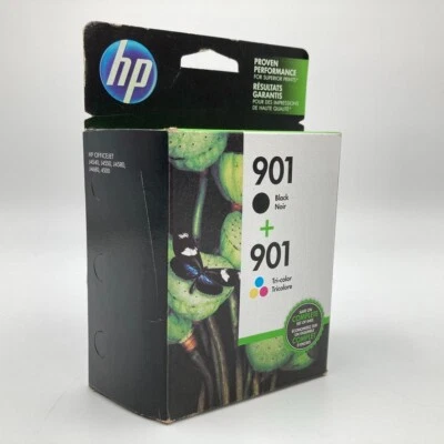 NEW HP601 OEM Black & Tricolor Ink Cartridges Exp Sep 2017 - Image 1 of 4
