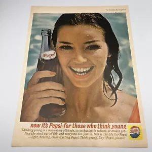 Pepsi Cola 1962 Vintage Print Ad 10.5"x13.5" pretty woman holding Pepsi bottle - Picture 1 of 1