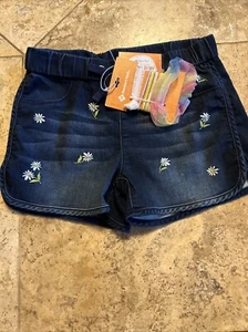 Girl's Daisy SZ 10/12 Denim (Med Wash) Shorts With 9 Assorted Hair Ties - Picture 1 of 3