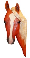 Chainsaw Carving Horse Hand Carved Pony Equestrian Rodeo Races Wall Art 17330
