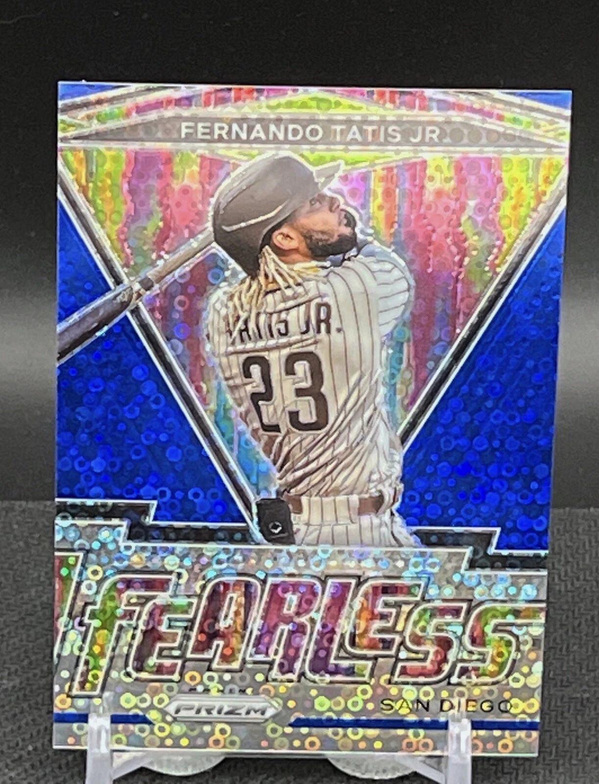 Fernando Tatis Jr. 2021 Prizm Fearless Blue Disco 23/199 , Number Match