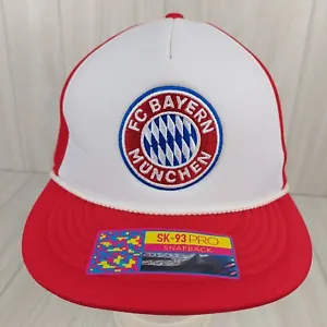 FC Bayern Munich Hat Cap Trucker Snap Back Red White Soccer Futbol Fan Ink NWT - Picture 1 of 9