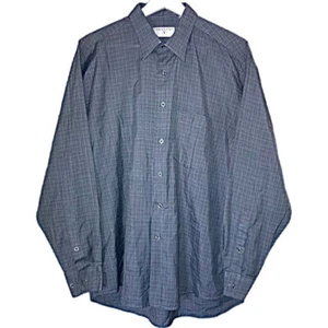 Valentino Shirt Mens Large 41/16.5 Gray Plaid Preppy Luxury Designer Long Sleeve - Picture 1 of 9