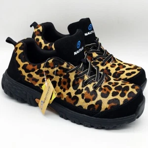 Scarpe antinfortunistiche Nautilus N1076 Comp Toe scarpa da lavoro donna taglia 9,5 NUOVE leopardate - Foto 1 di 4