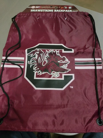 Officially Licensed South Carolina Gamecocks Drawstring Logo Back Pack Garnet Cover