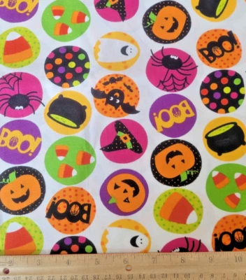Happy Halloween Haunting Patchwork Print Cotton Fabric 34 inches - Image 1 of 3