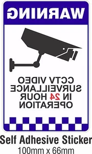 Warning CCTV Security Surveillance Camera Decal Sticker Sign 66x100mm INTERNAL - Picture 1 of 2