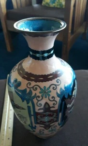 FINE ANTIQUE ENAMEL CLOISONNE PHOENIX DRAGON VASE URN ORIENTAL ASIAN ART 9-3/4" - Picture 1 of 16