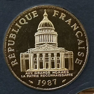 100 FRANCS PANTHEON SILBER 900‰ 1987 BU BRILLANT UNIVERSAL 1751 Ex. FRANKREICH / PAT - Bild 1 von 2