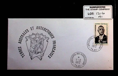 French Southern & Antarctic Territory Sc 53 - 1972 FDC - DE GAULLE  - Image 1 of 2