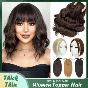 Clip de toupee 100 % real como humano en extensiones de cabello superior ondulado - Imagen 1 de 76