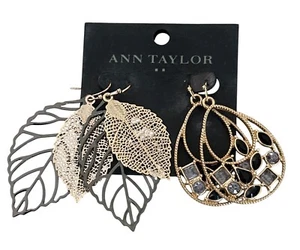 Set orecchini pendenti a goccia oro e nero e foglia di Ann Taylor - Foto 1 di 6