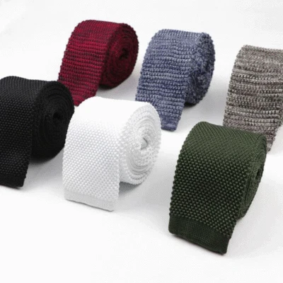 Fashion Men Tie Knit Knitted Ties Necktie Male Solid Slim Skinny Narrow Necktie - Image 1 of 4