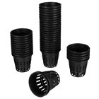 YARDWE 40Pcs 2" Net Cups Hydroponic Basket with Wide Lip for Orchids (Black)