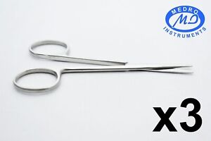 3x OR GRD Baby Metzenbaum Dissecting Scissors 4.5" Straight Surgical Instruments