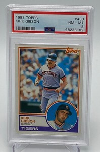 1983 Topps #430 Kirk Gibson card PSA 8 NM-MT
