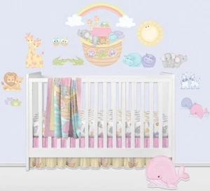 Noah's Ark Wall Decals Pastel Pairs Stickers Baby Nursery Animals Decorations - Imagen 1 de 2